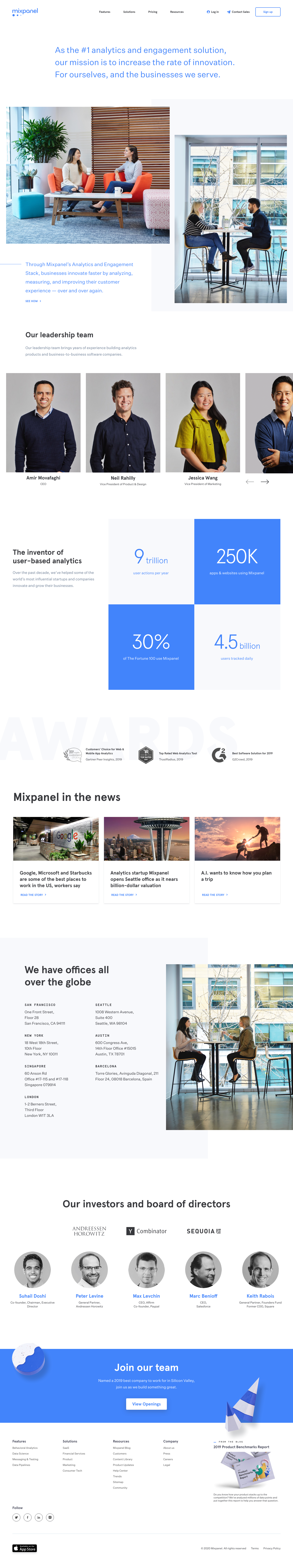 Mixpanel About screenshot