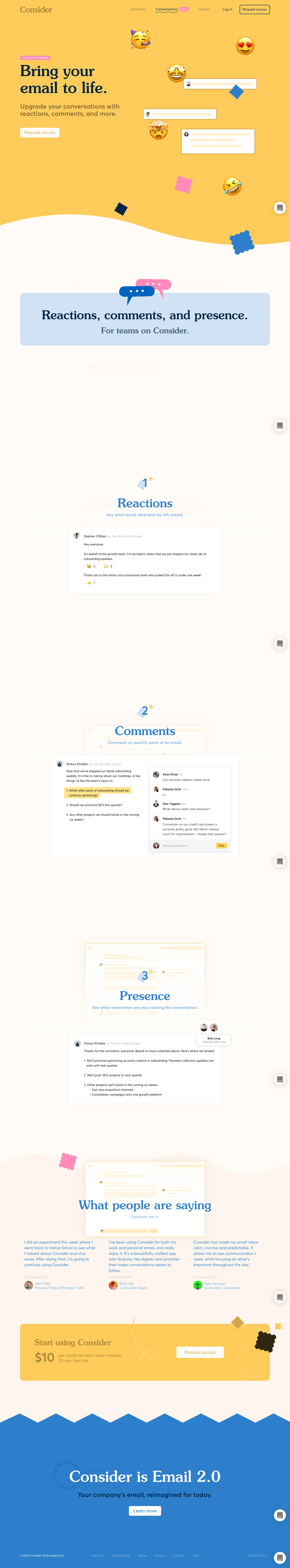 Consider Landing Page screenshot