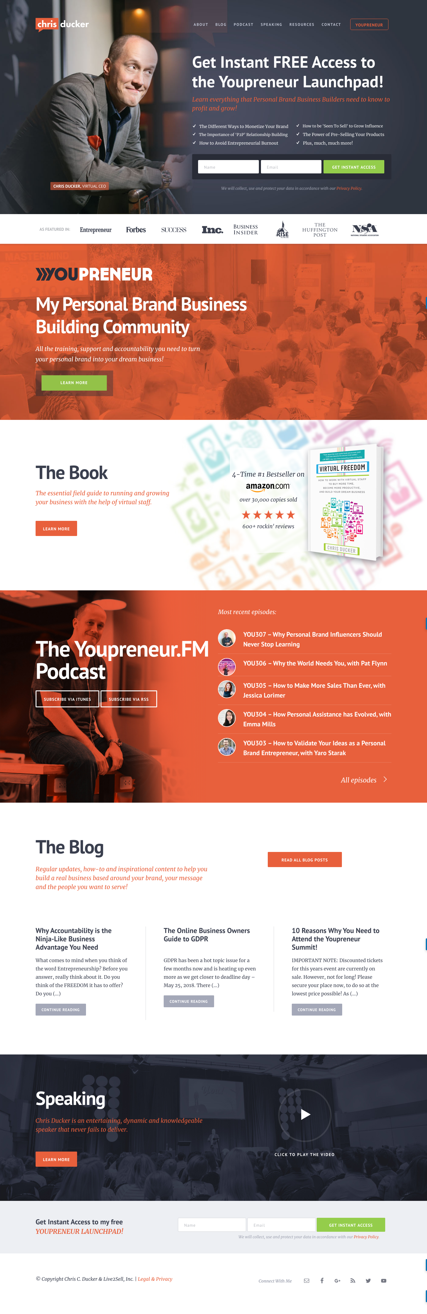 Chrisducker Landing Page screenshot