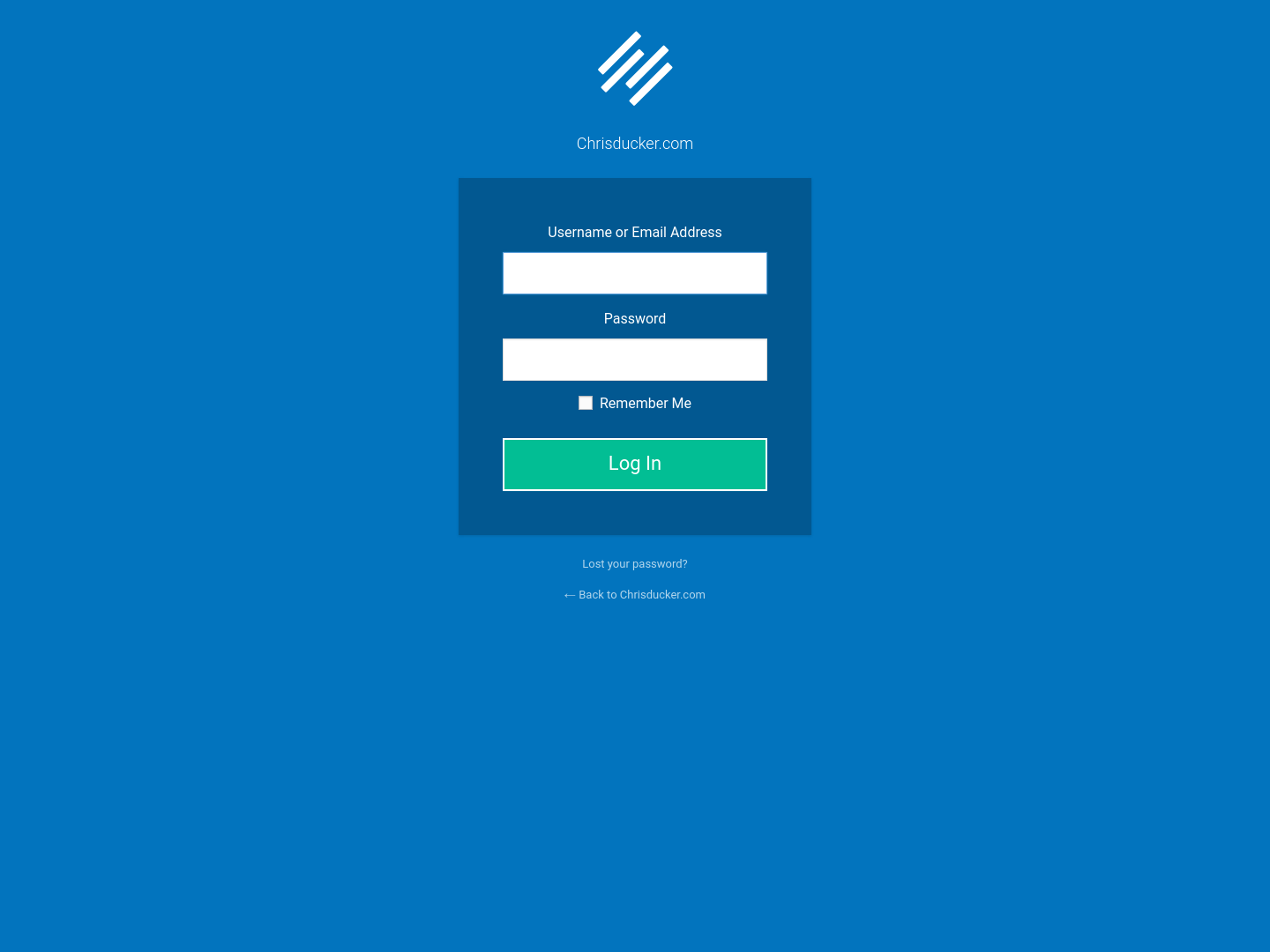 Chrisducker Login screenshot