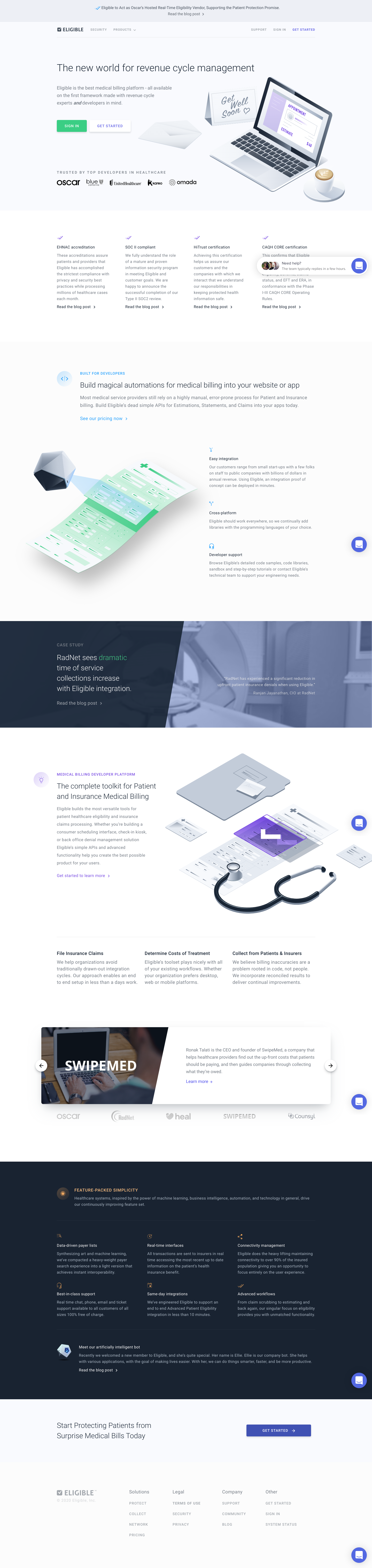 Eligible Landing Page screenshot