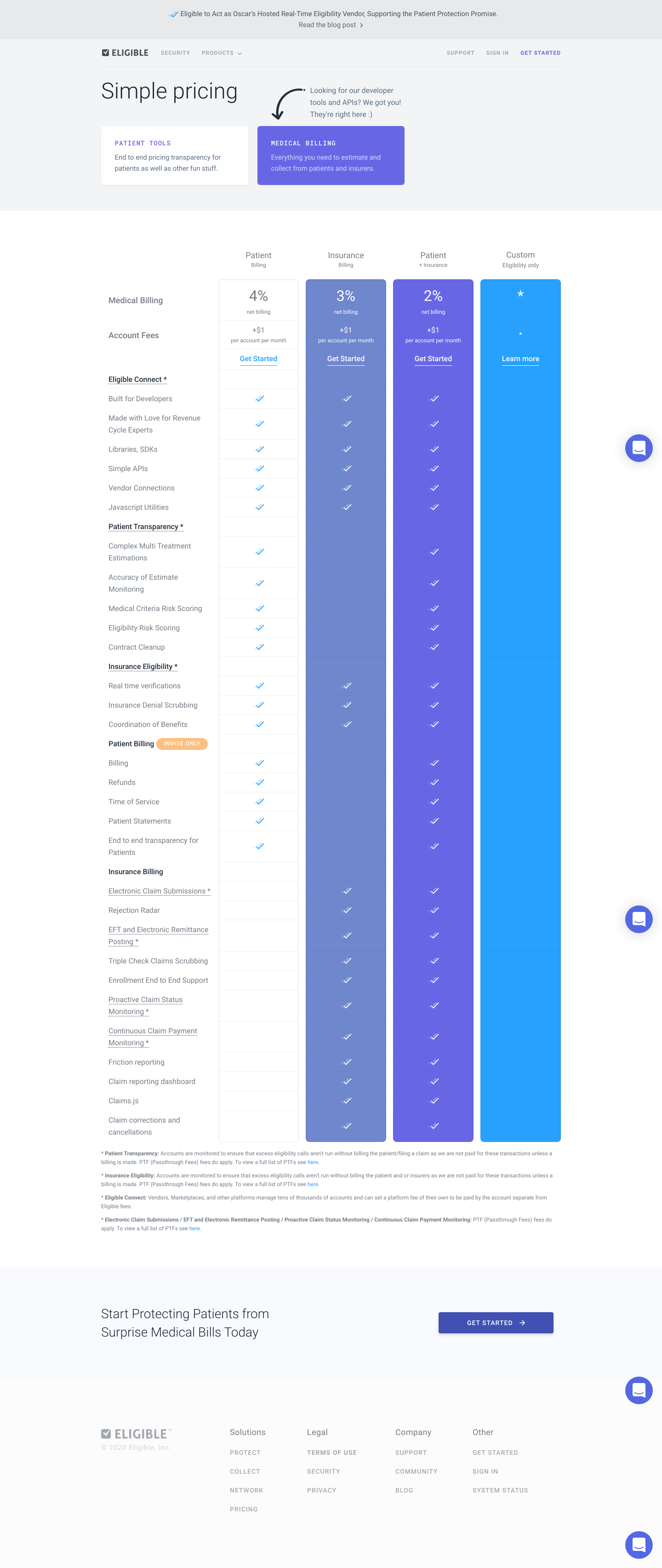Eligible Pricing screenshot