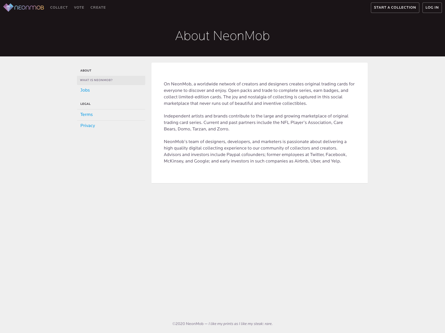 Neonmob About screenshot