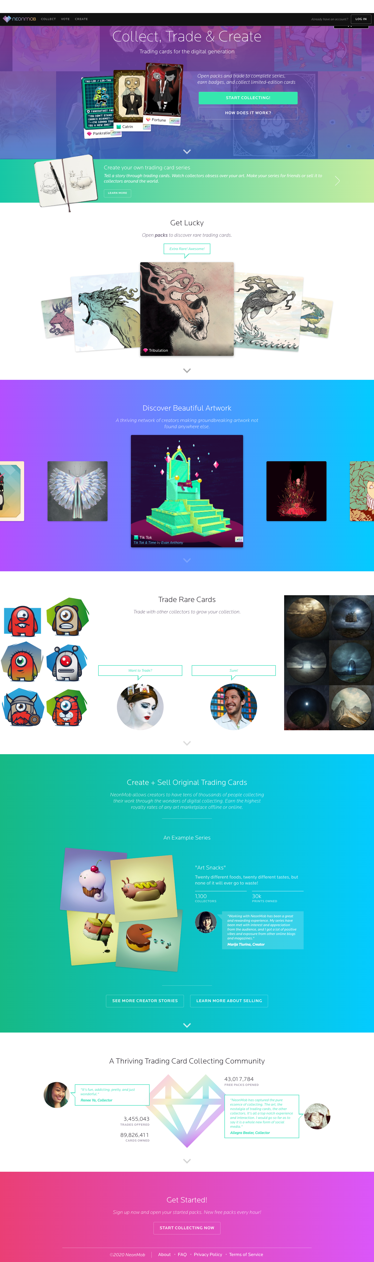 Neonmob Landing Page screenshot