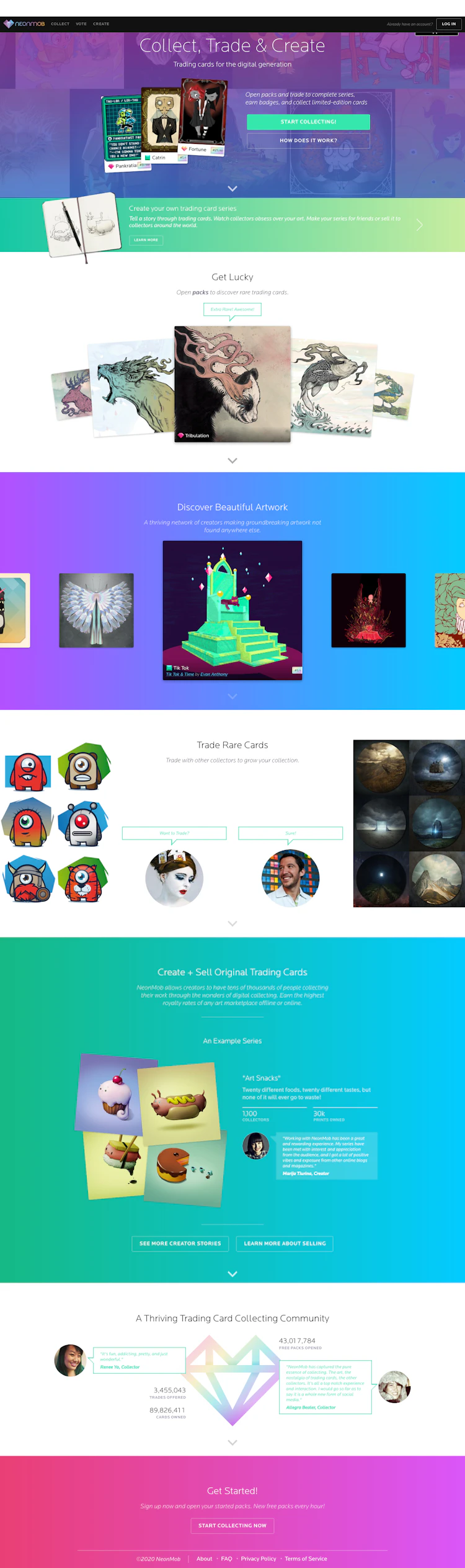 Neonmob Landing Page screenshot