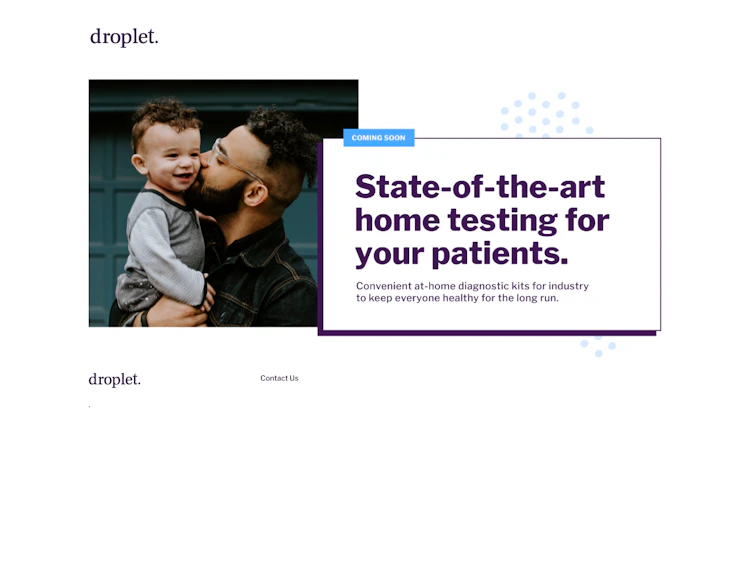 Droplethealth Landing Page screenshot