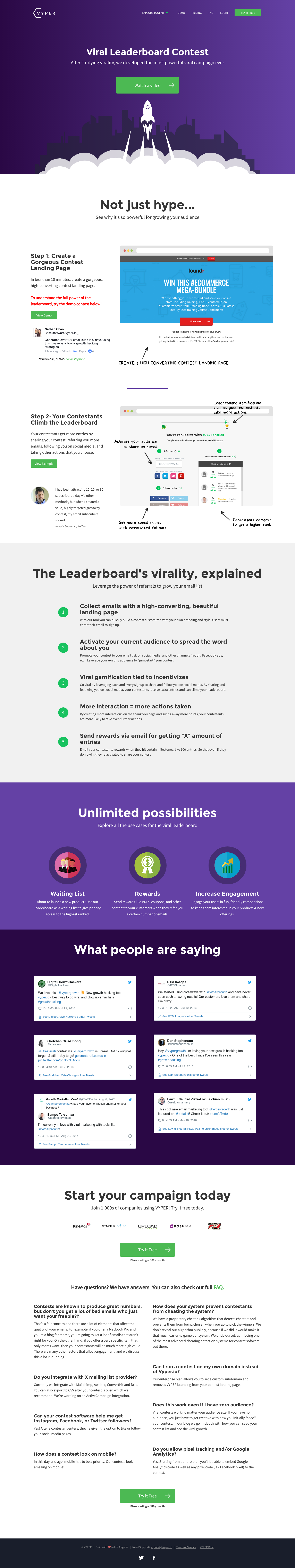 Vyper Landing Page screenshot