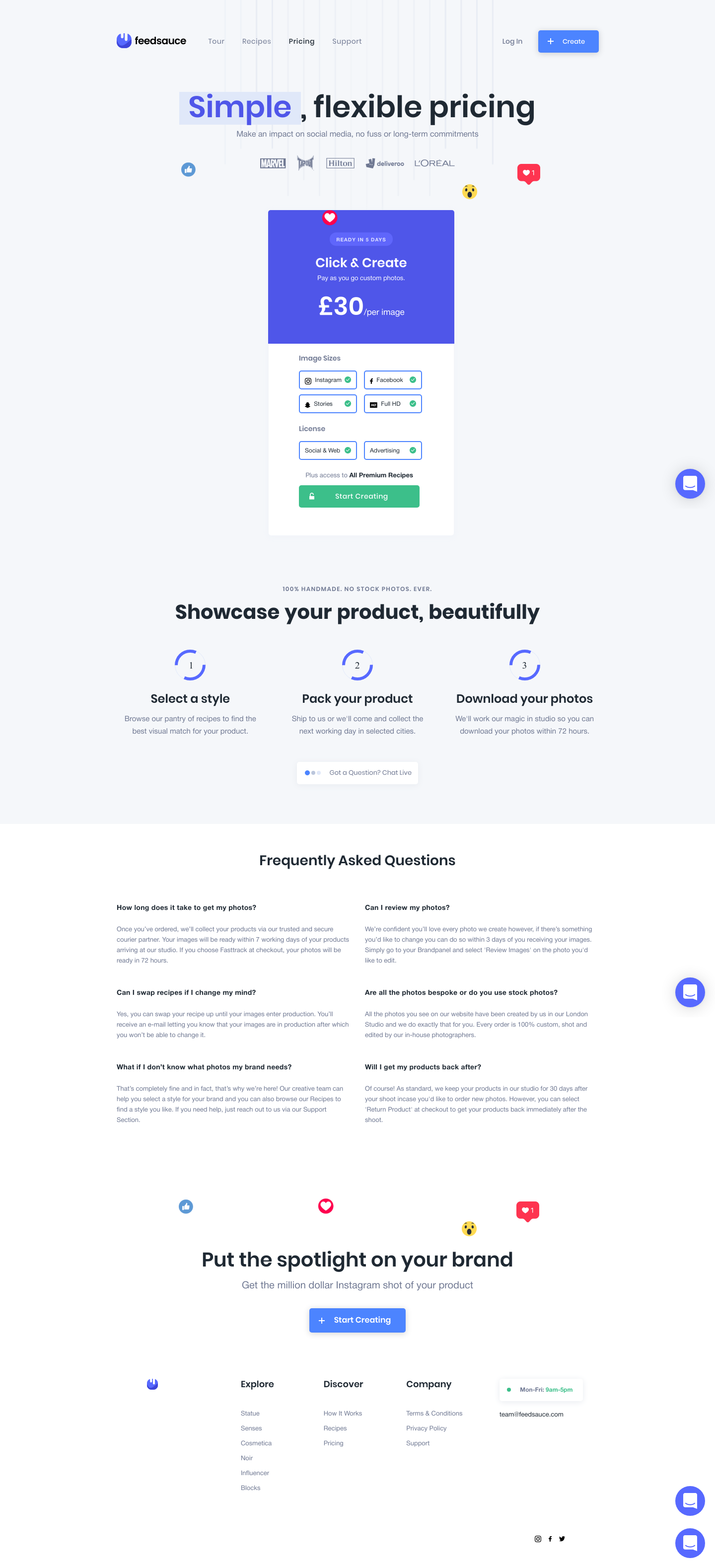 Feedsauce Pricing screenshot