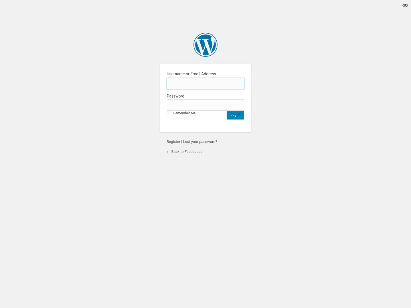 Feedsauce Login screenshot