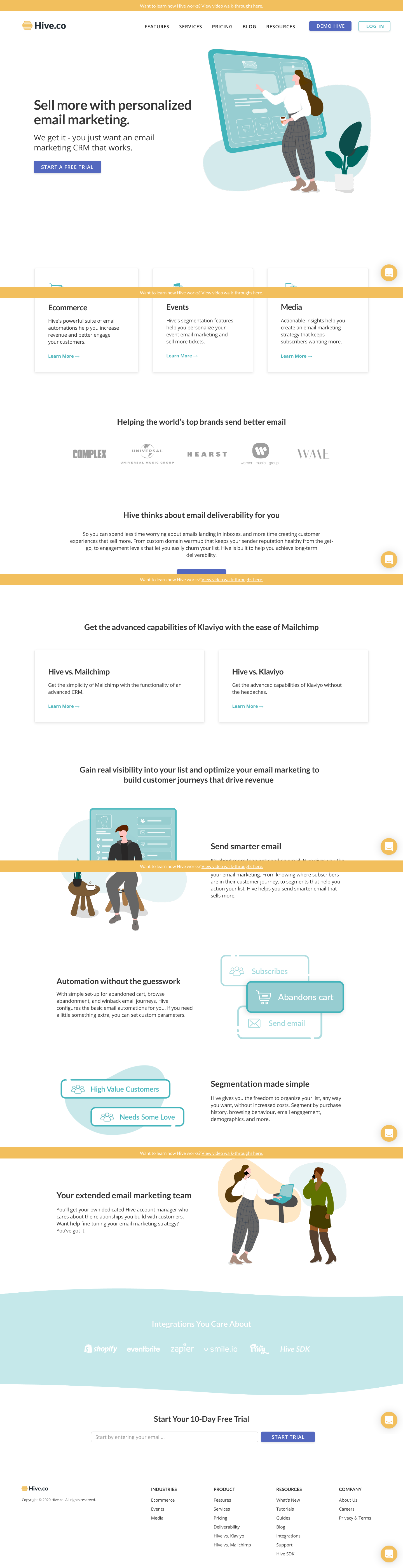 Hive Landing Page screenshot