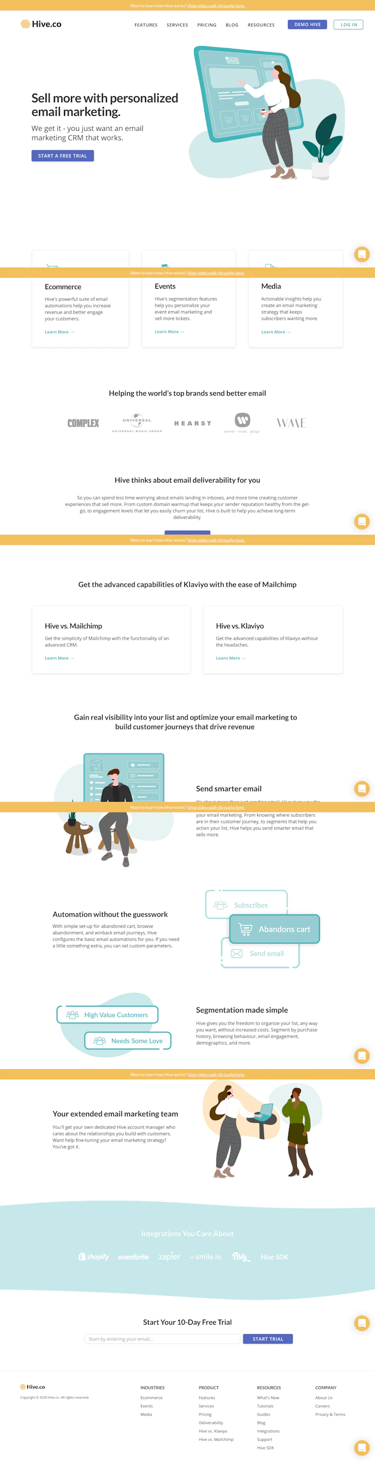 Hive Landing Page screenshot