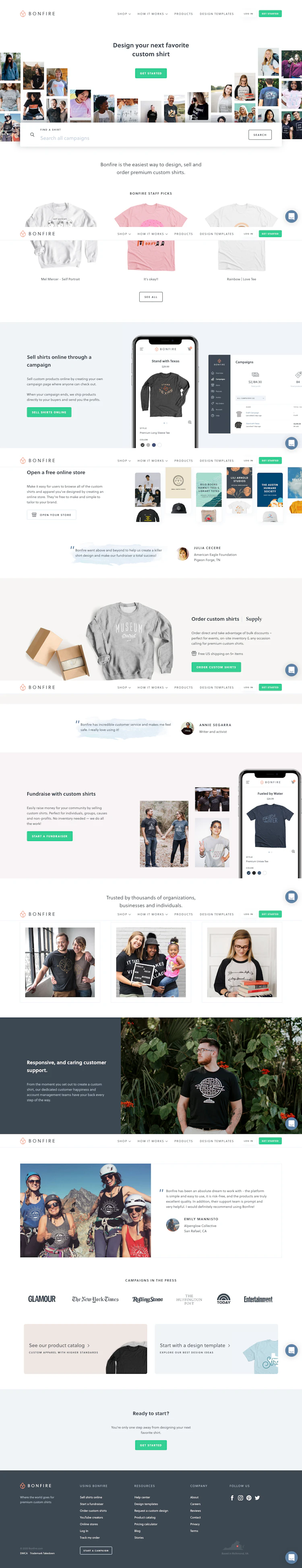 Bonfire Landing Page screenshot