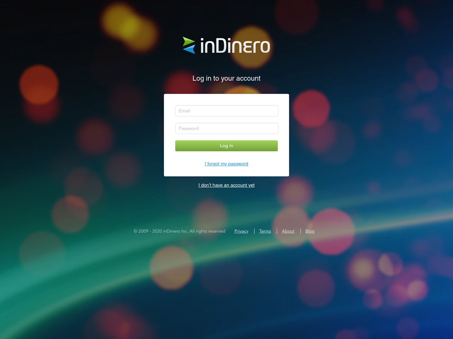 Indinero Login screenshot