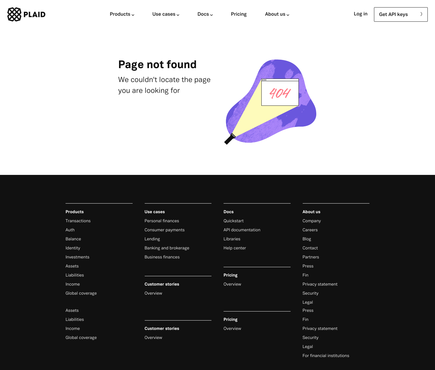Plaid Notfound screenshot