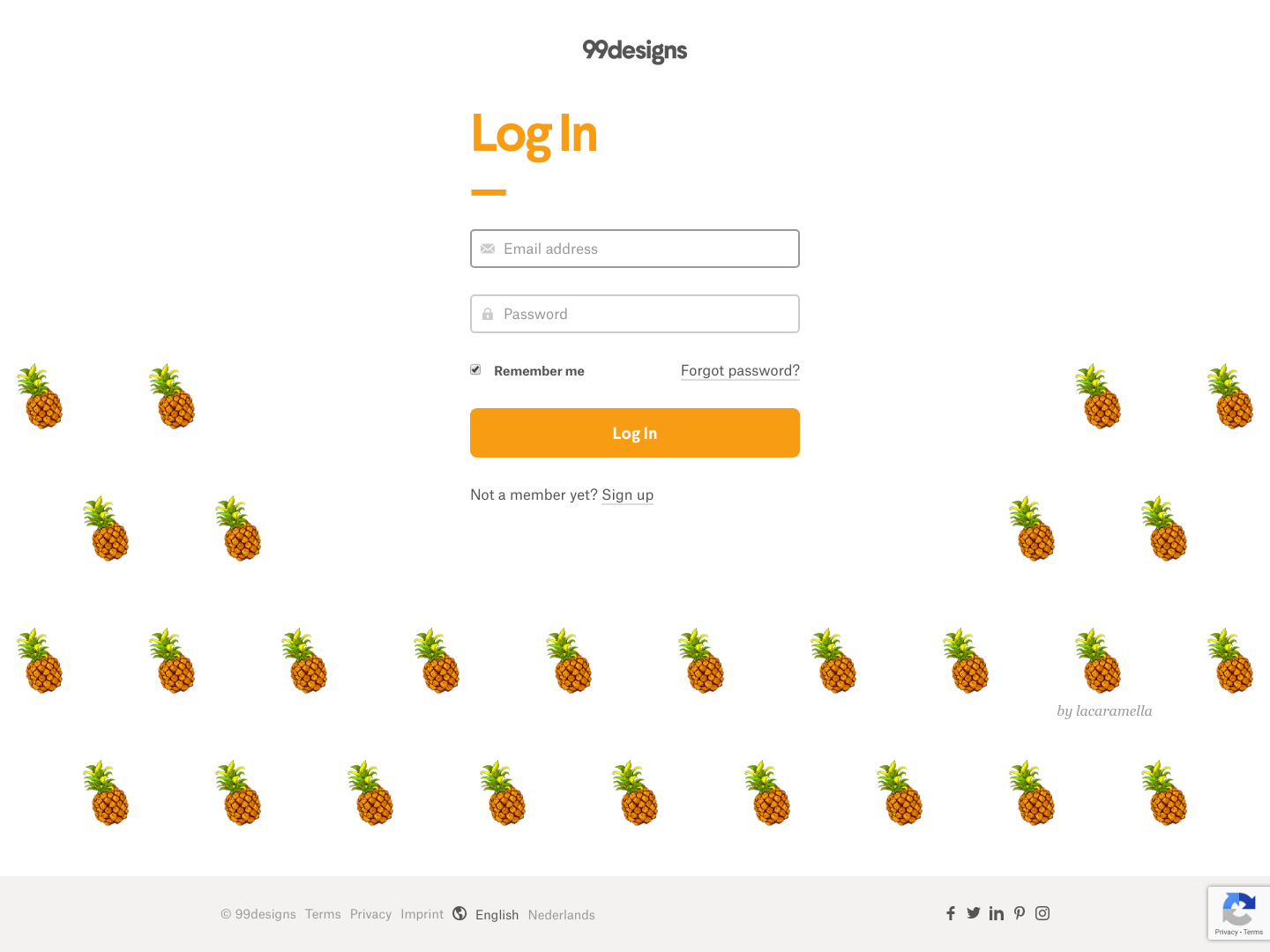 99designs Login screenshot