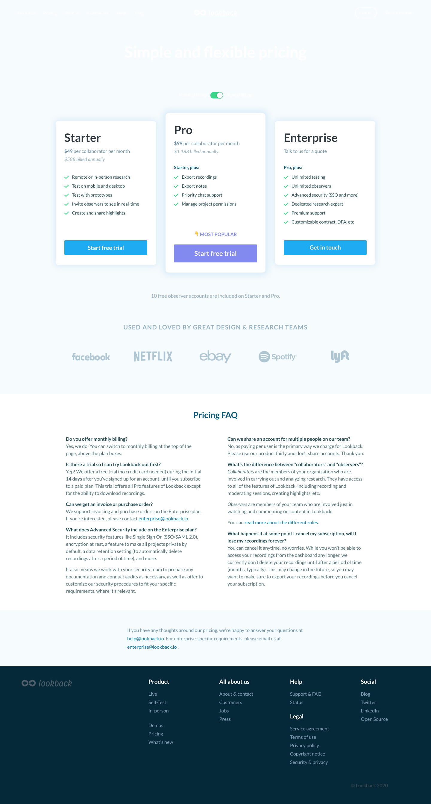 Lookback Pricing screenshot