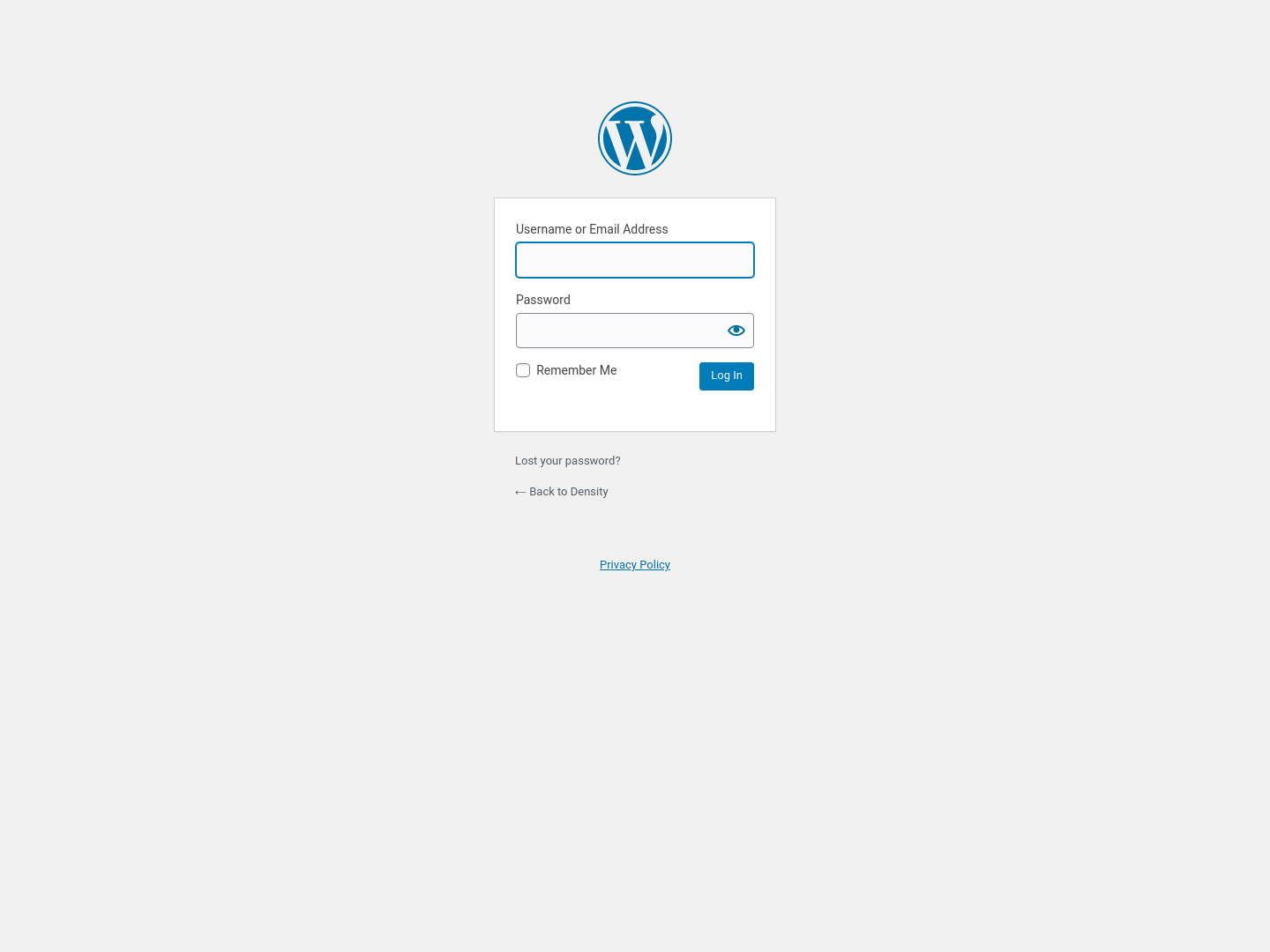 Density Login screenshot