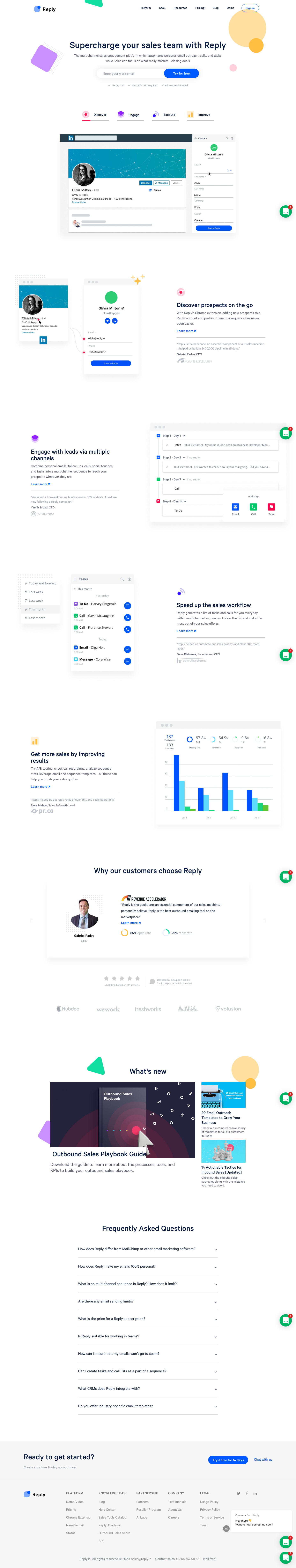Replyapp Landing Page screenshot