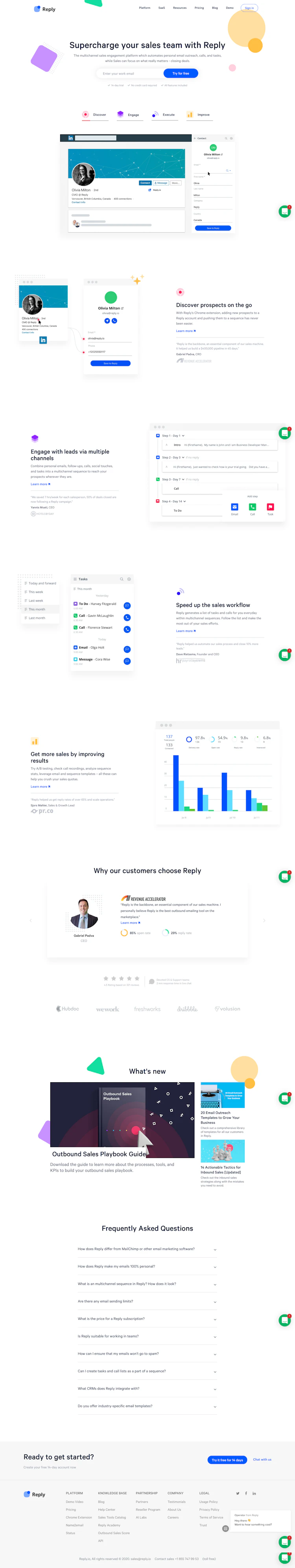 Replyapp Landing Page screenshot