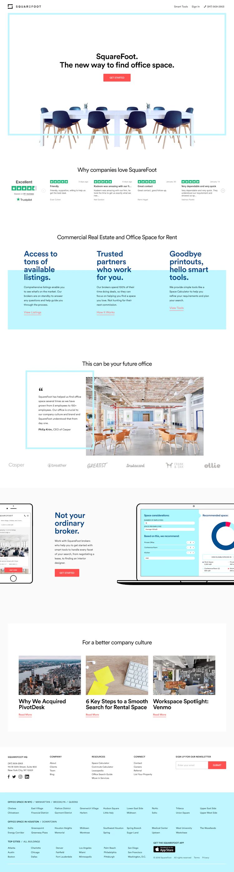 Thesquarefoot Landing Page screenshot