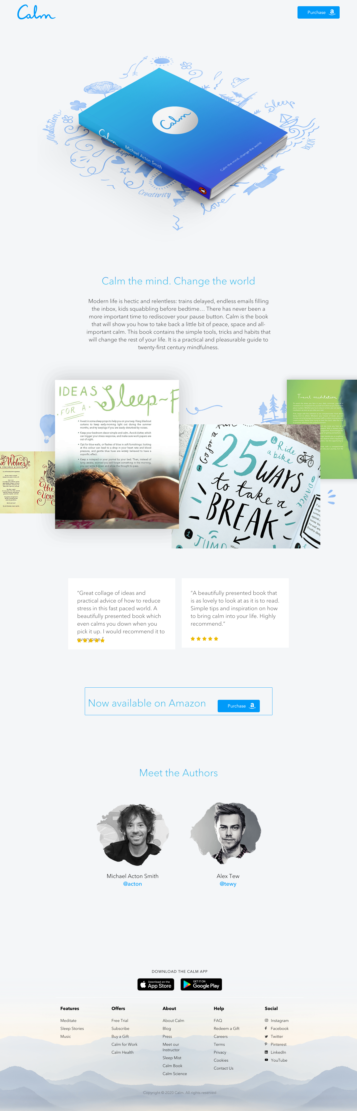 Calm Landing Page screenshot