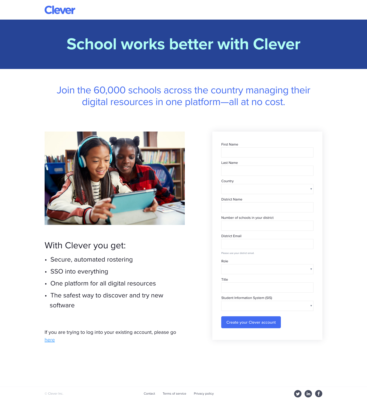 Clever Signup screenshot