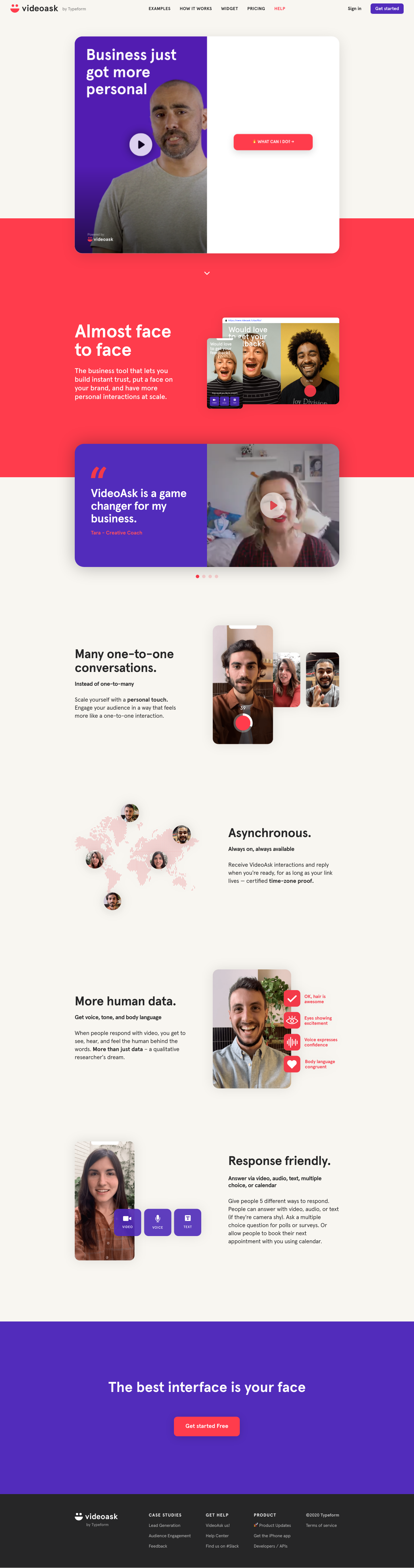 Videoask Landing Page screenshot