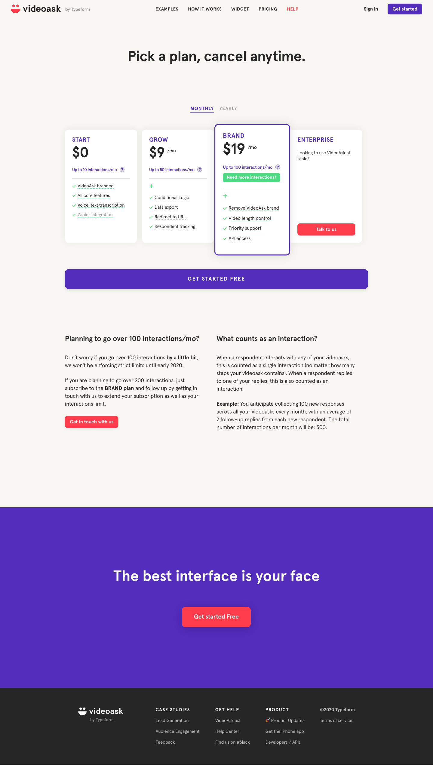 Videoask Pricing screenshot