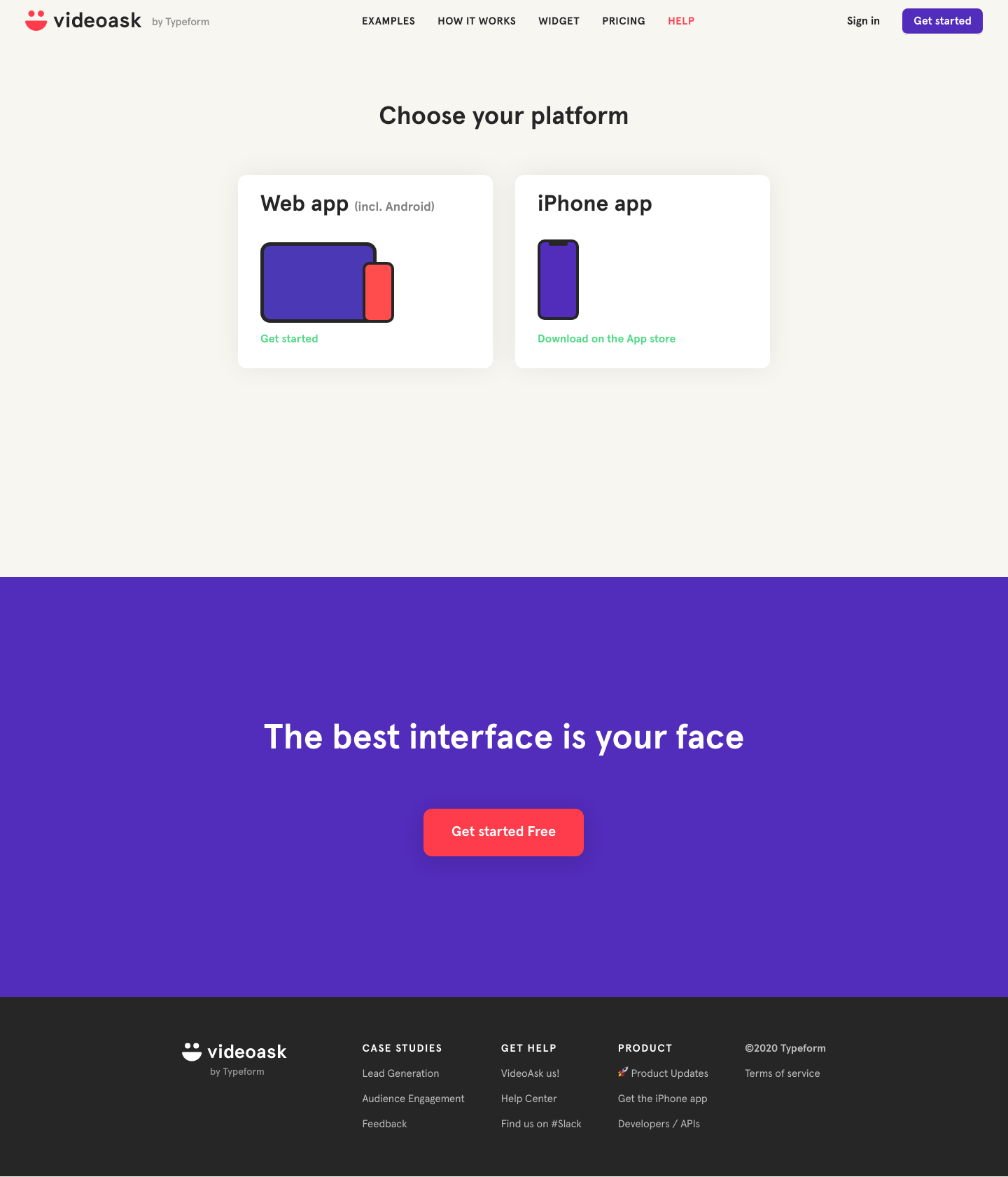 Videoask Signup screenshot