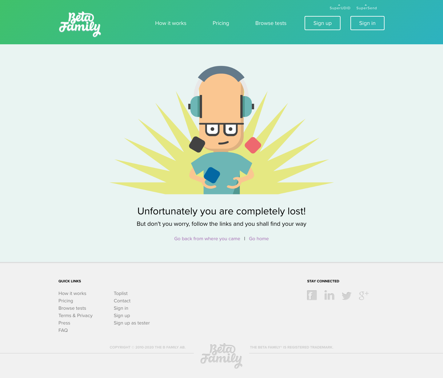 Betafamily Notfound screenshot