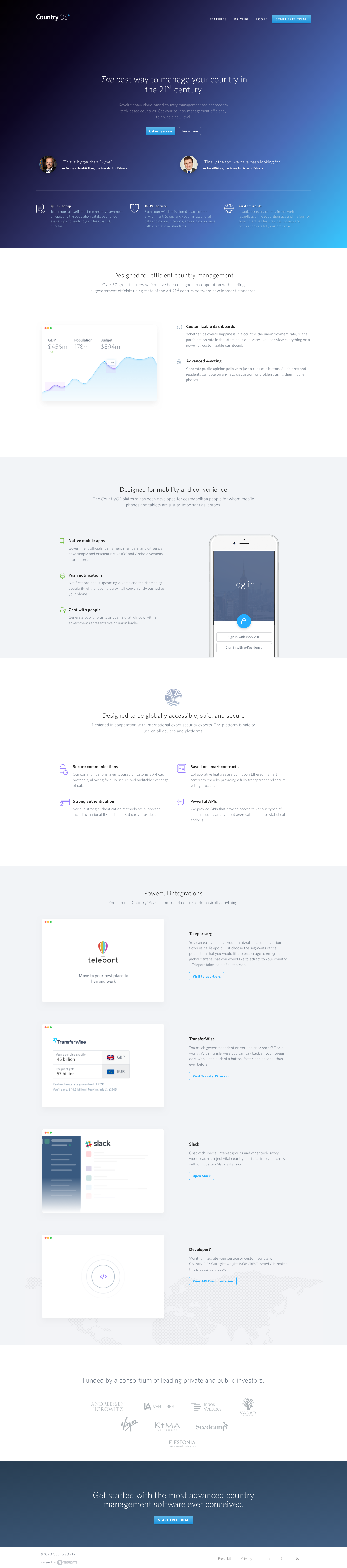 Countryos Landing Page screenshot
