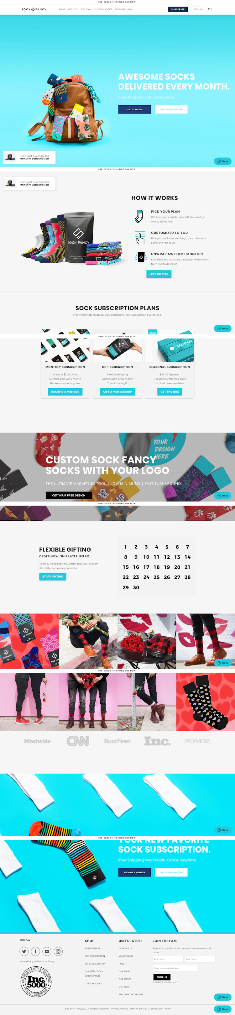 Sockfancy Landing Page screenshot