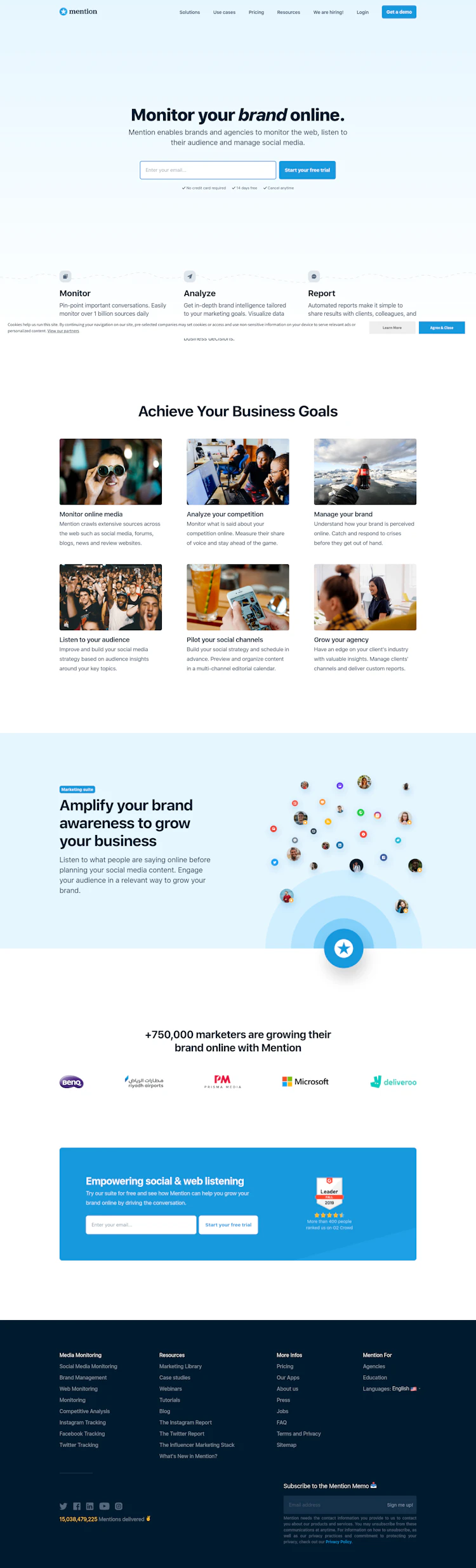 Mention Landing Page screenshot