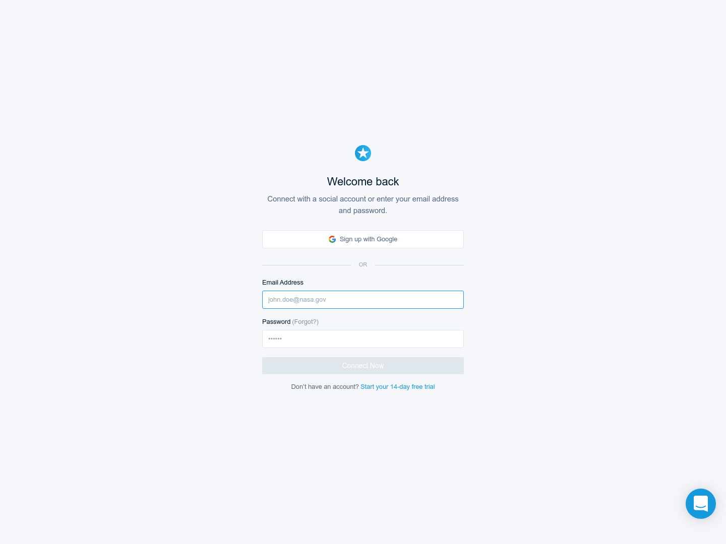 Mention Login screenshot