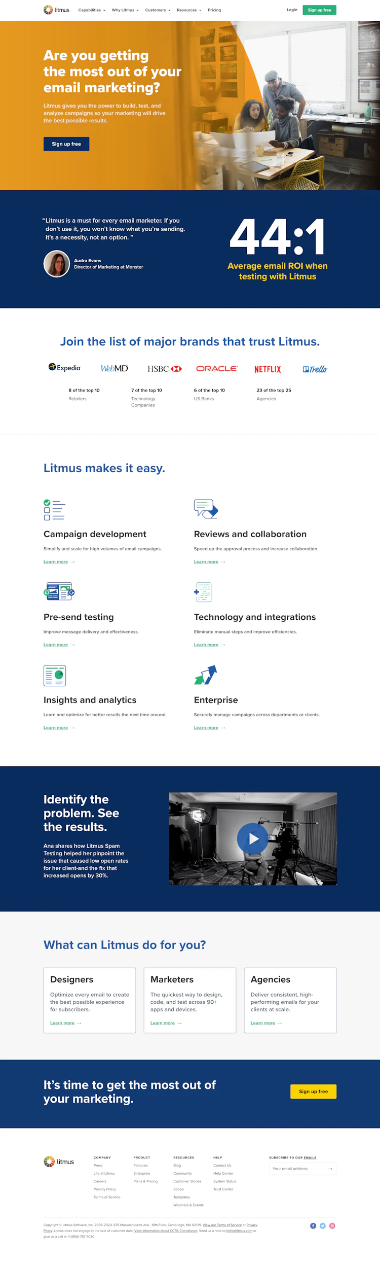 Litmus Landing Page screenshot