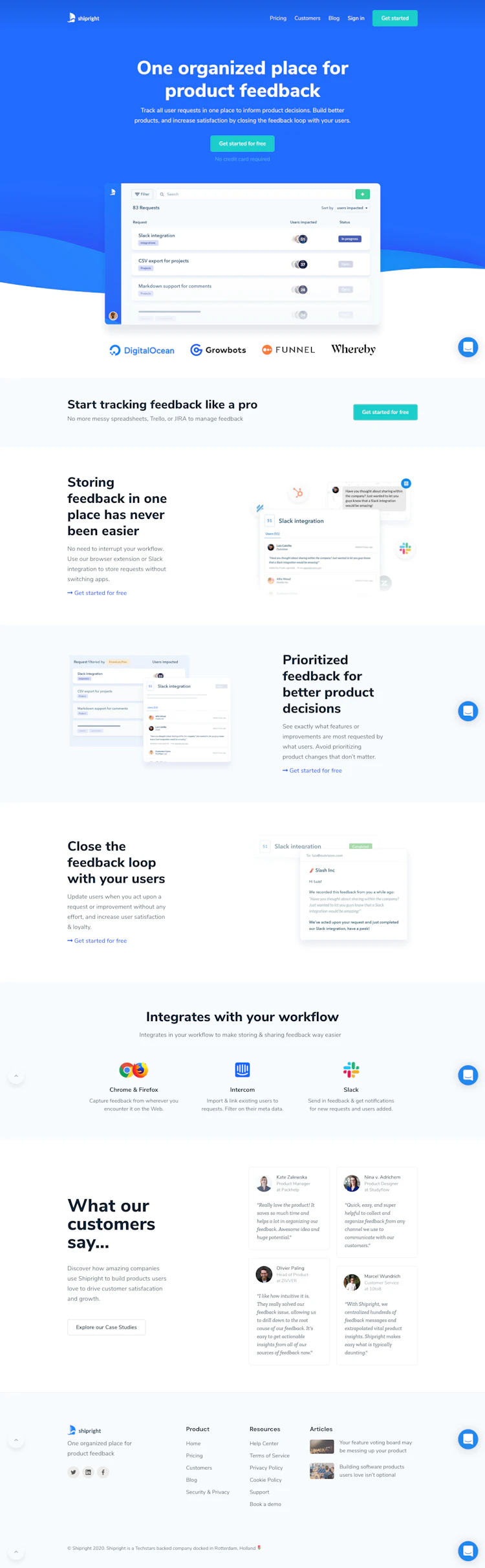Shipright Landing Page screenshot