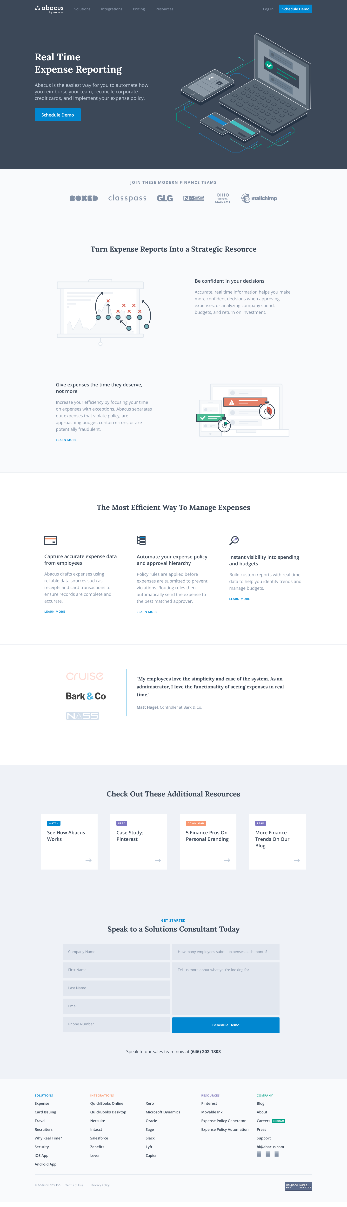 Abacus Landing Page screenshot