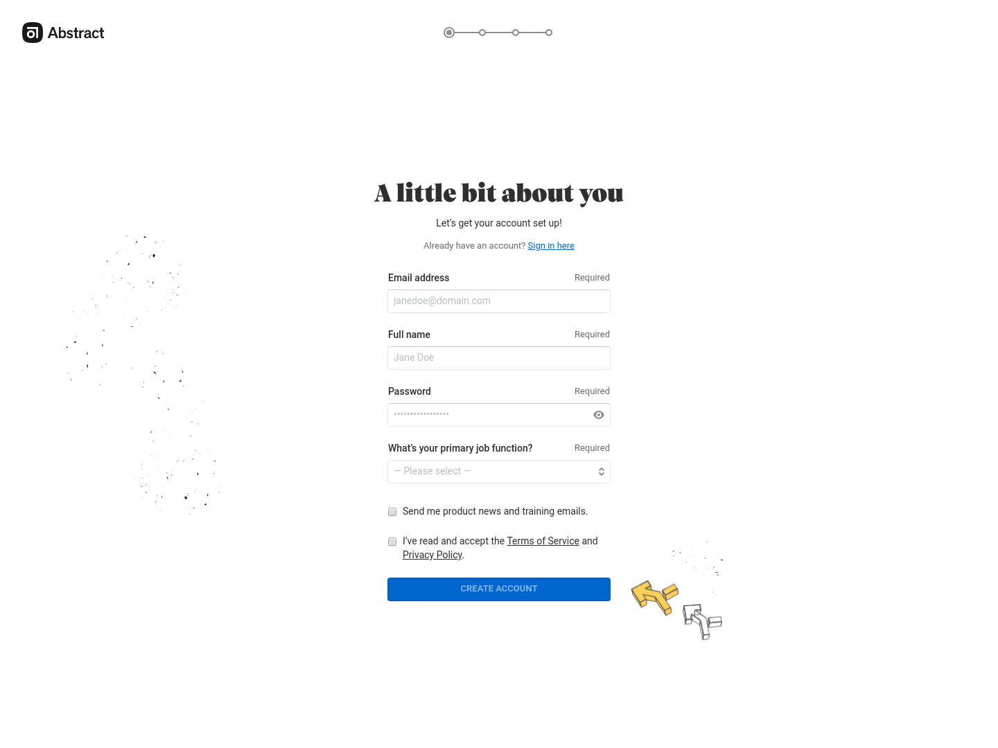 Goabstract Signup screenshot