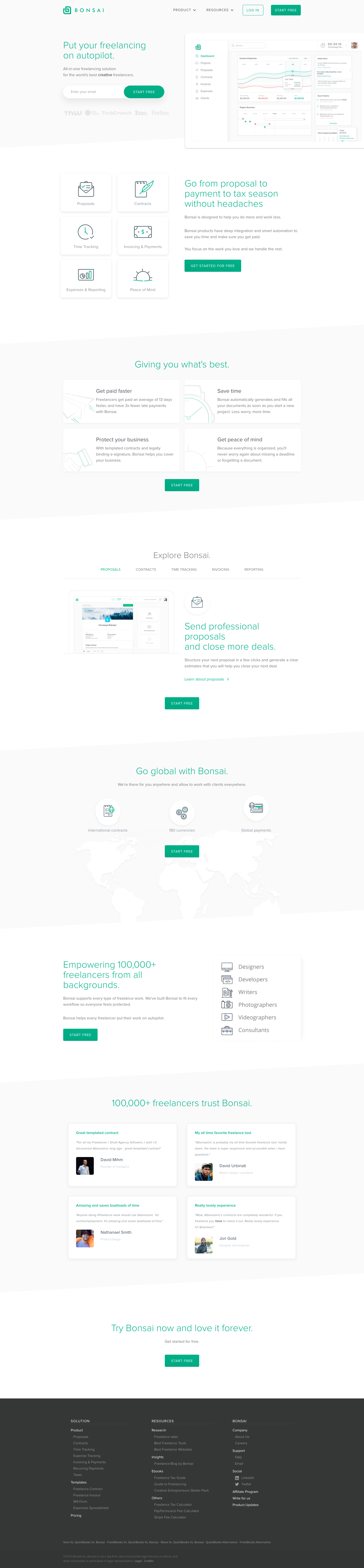 Bonsai Landing Page screenshot