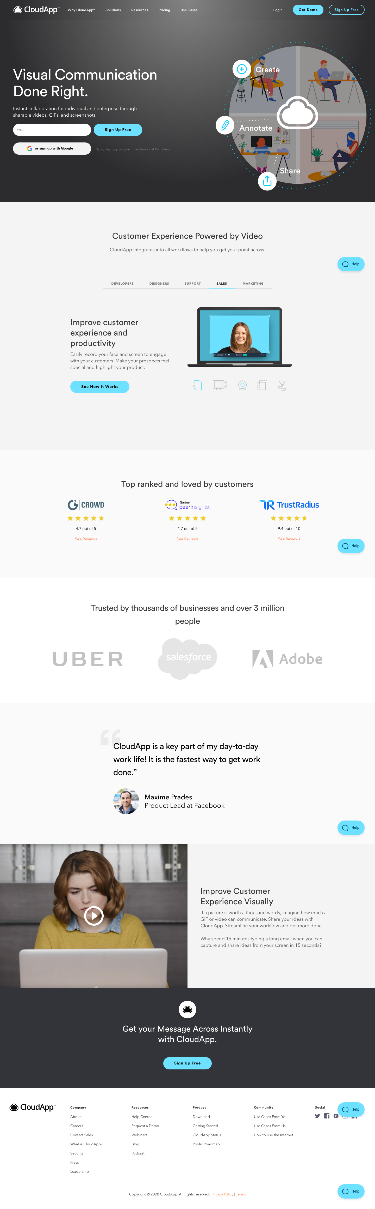 Getcloudapp Landing Page screenshot