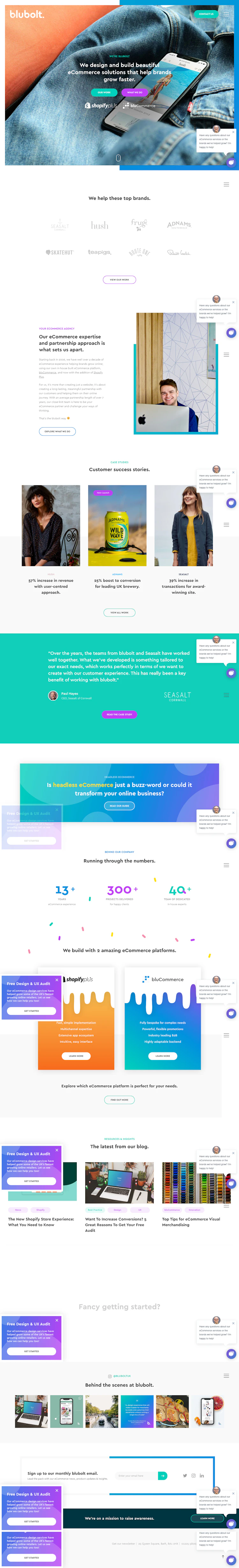 Blubolt Landing Page screenshot