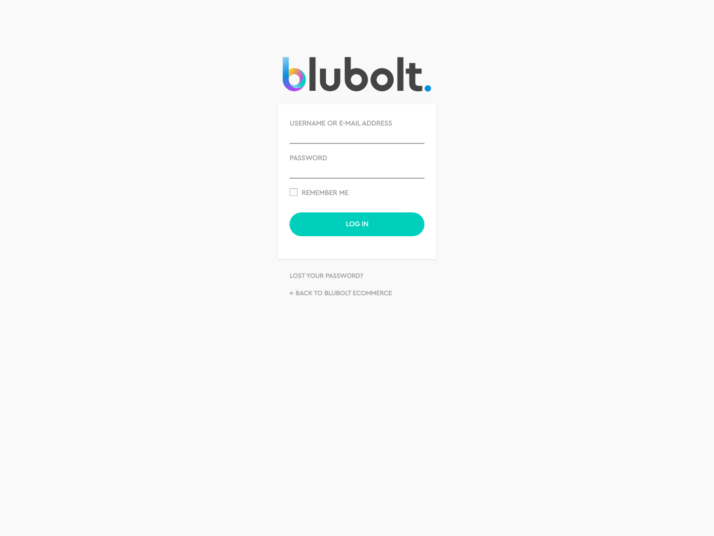 Blubolt Login screenshot