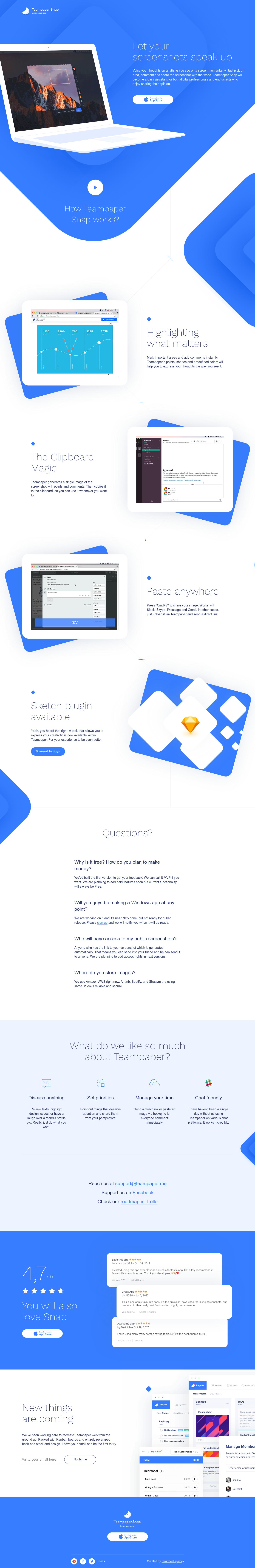Teampaper Landing Page screenshot