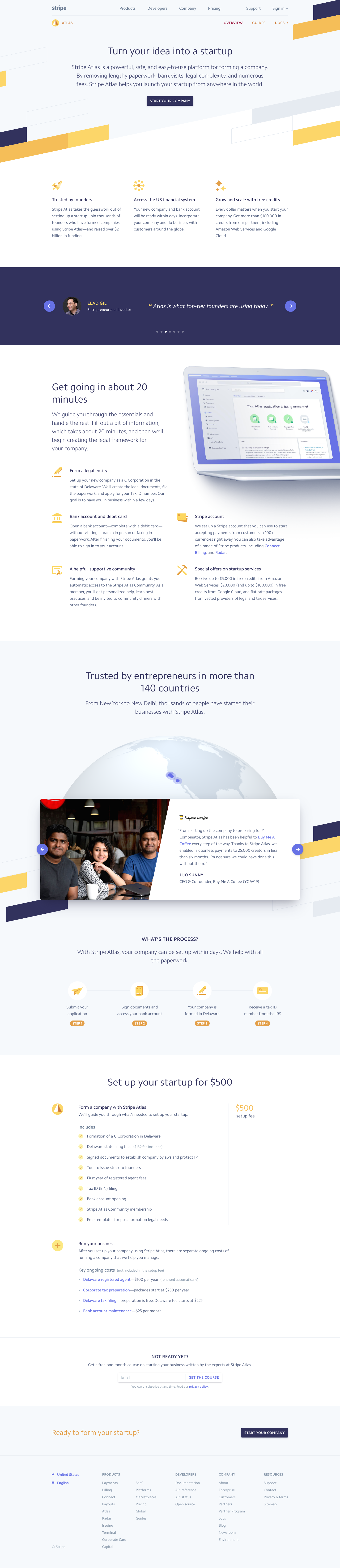 Stripe Landing Page screenshot