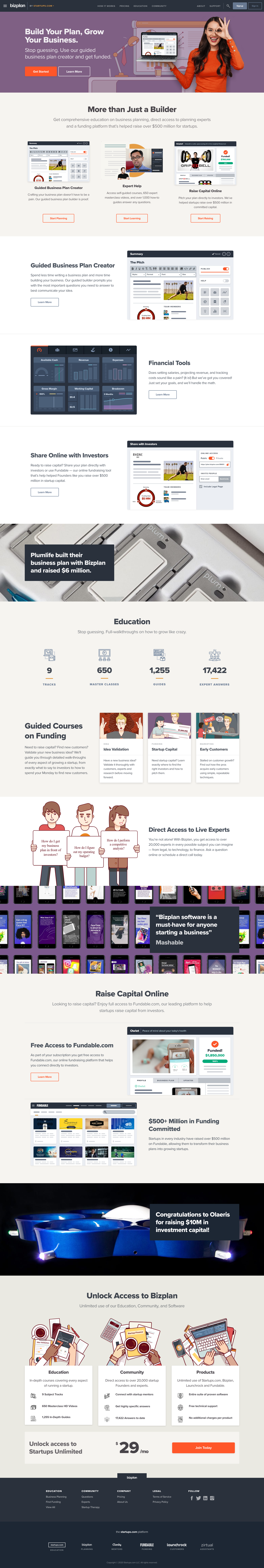 Bizplan Landing Page screenshot