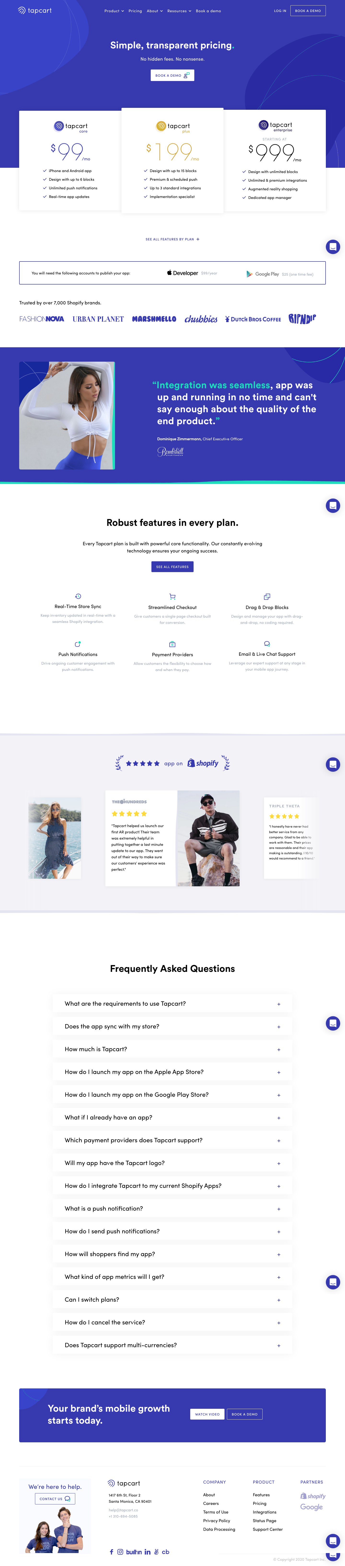 Tapcart Pricing screenshot