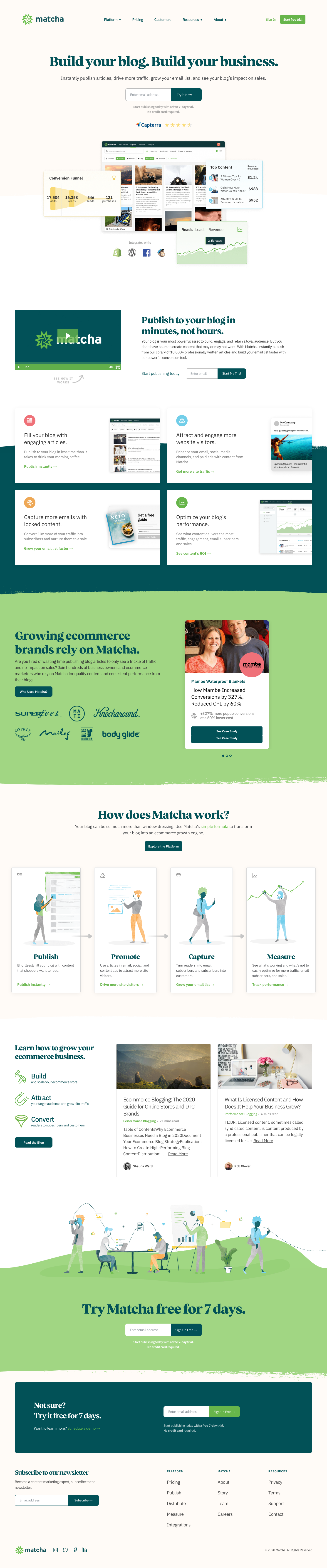 Matcha Landing Page screenshot