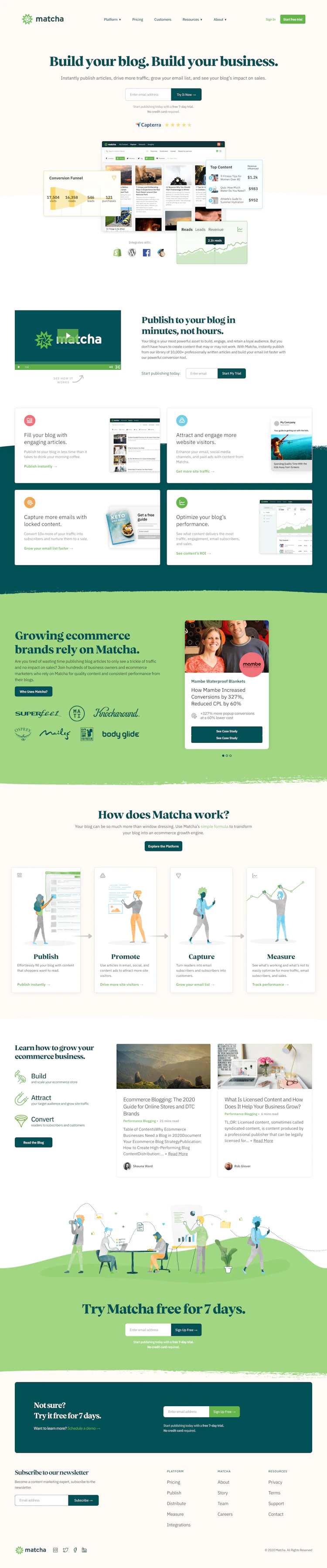 Matcha Landing Page screenshot