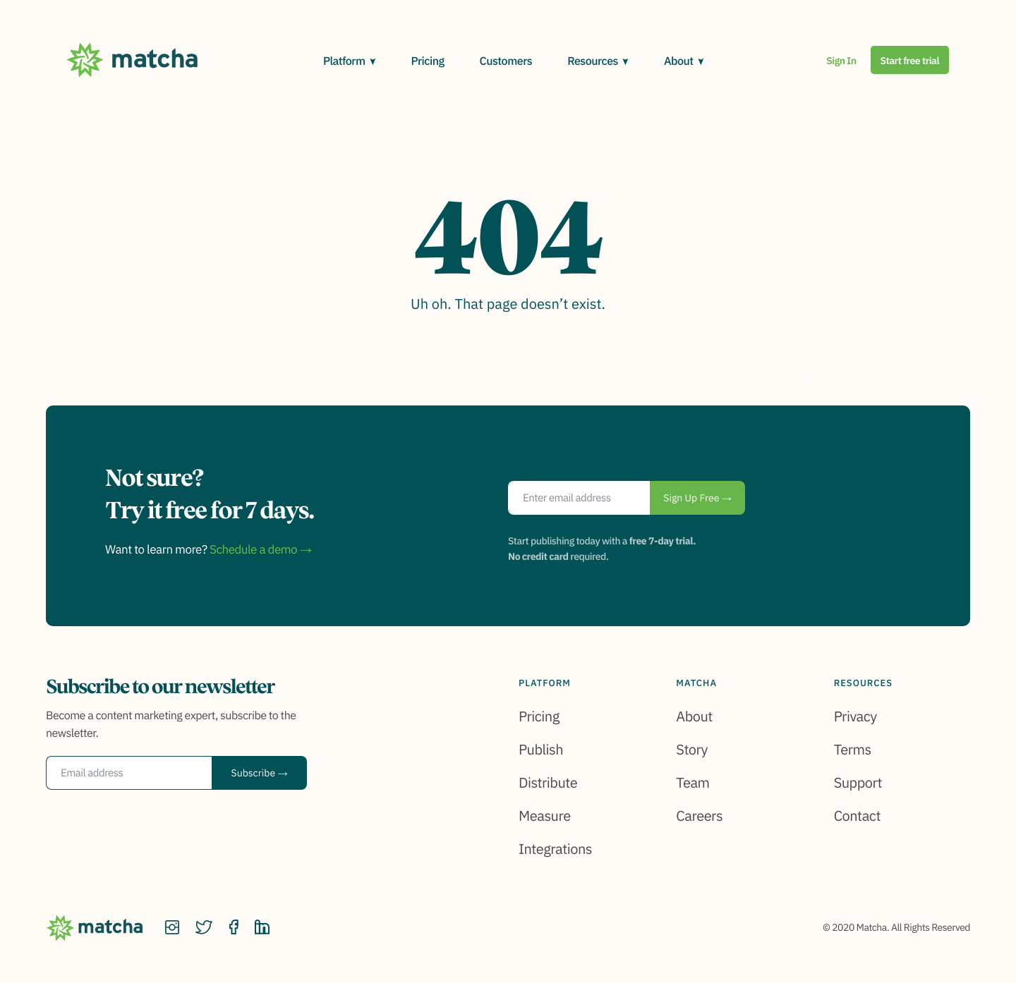 Matcha Notfound screenshot