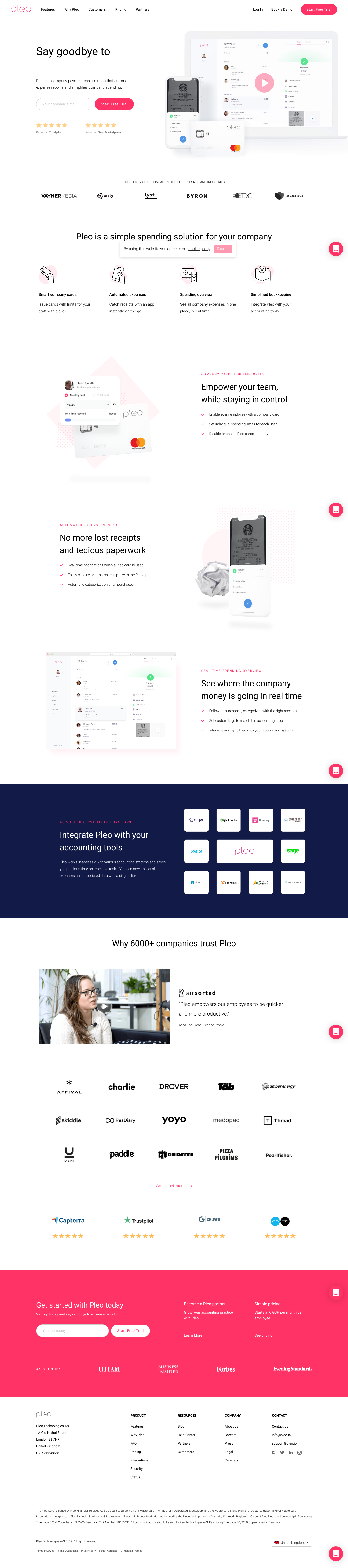 Pleo Landing Page screenshot